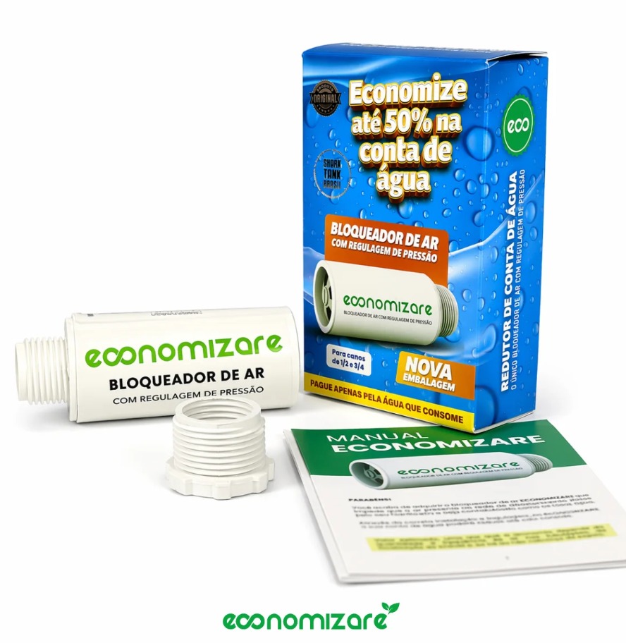 Redutor de Conta de Água ECONOMIZARE® com embalagem oficial e manual